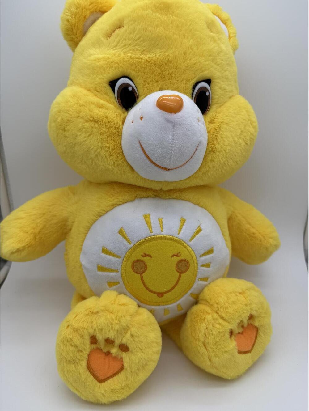 Care Bears Funshine Bear Yellow Plush 14" Stuffed Animal Sunshine Sun Belly